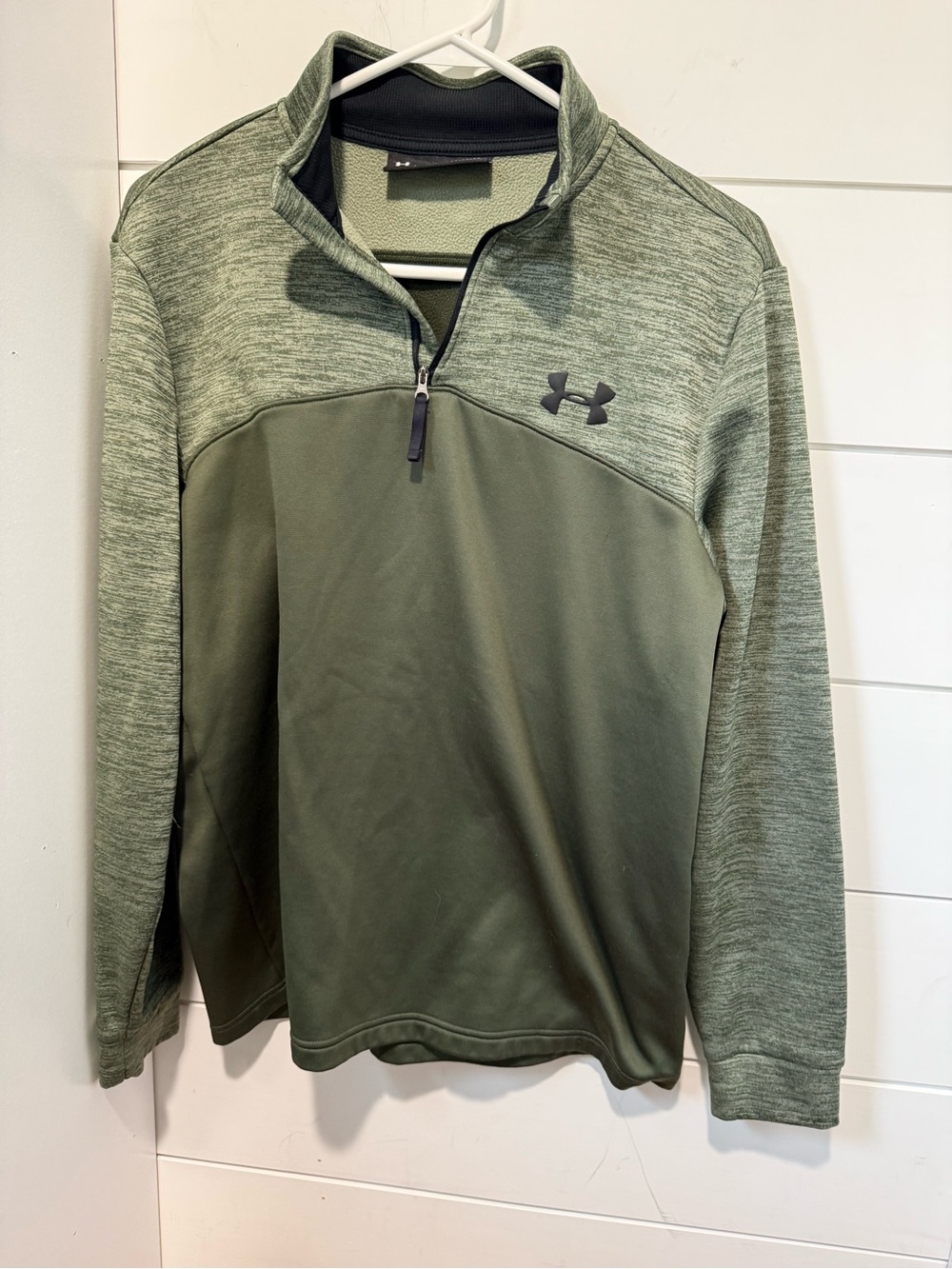 Under Armour Olive Green & Black Half-Zip Athletic Pullover